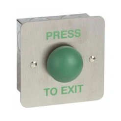 Heavy Duty Green Dome Exit Button "PRESS TO EXIT" (Flush)