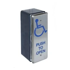 Narrow - "PUSH TO OPEN" With Wheelchair Logo C/w Surface Box
