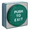 Push To Open' Large Green Disc Exit Button With Wheelchair - H88 X W88 X D40mm
