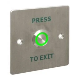 PRESS TO EXIT' Switch With Green LED - H86 X W86mm