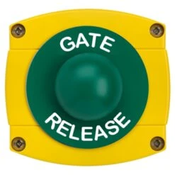 Securefast IP66 Rated Gate Release Green Dome With Yellow Backbox