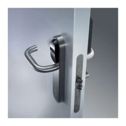 Lock - Left Handed In Brushed Stainless Steel With Return To Door Lever