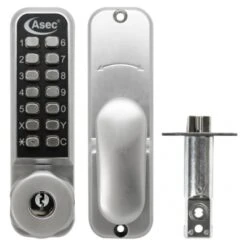 Easy Code Change Digital Push Button Lock With Key Override & Optional Holdback