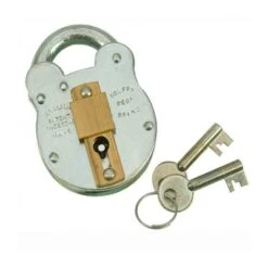 Padlock - 4 Lever With Slide Bar (2 Keys) - 64mm